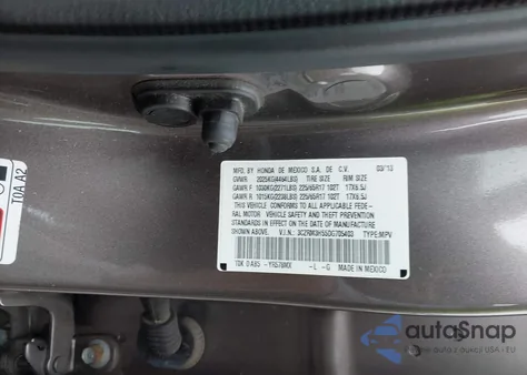 2013 Honda Cr-V Ex из США, поврежденный, VIN 3CZRM3H55DG705403